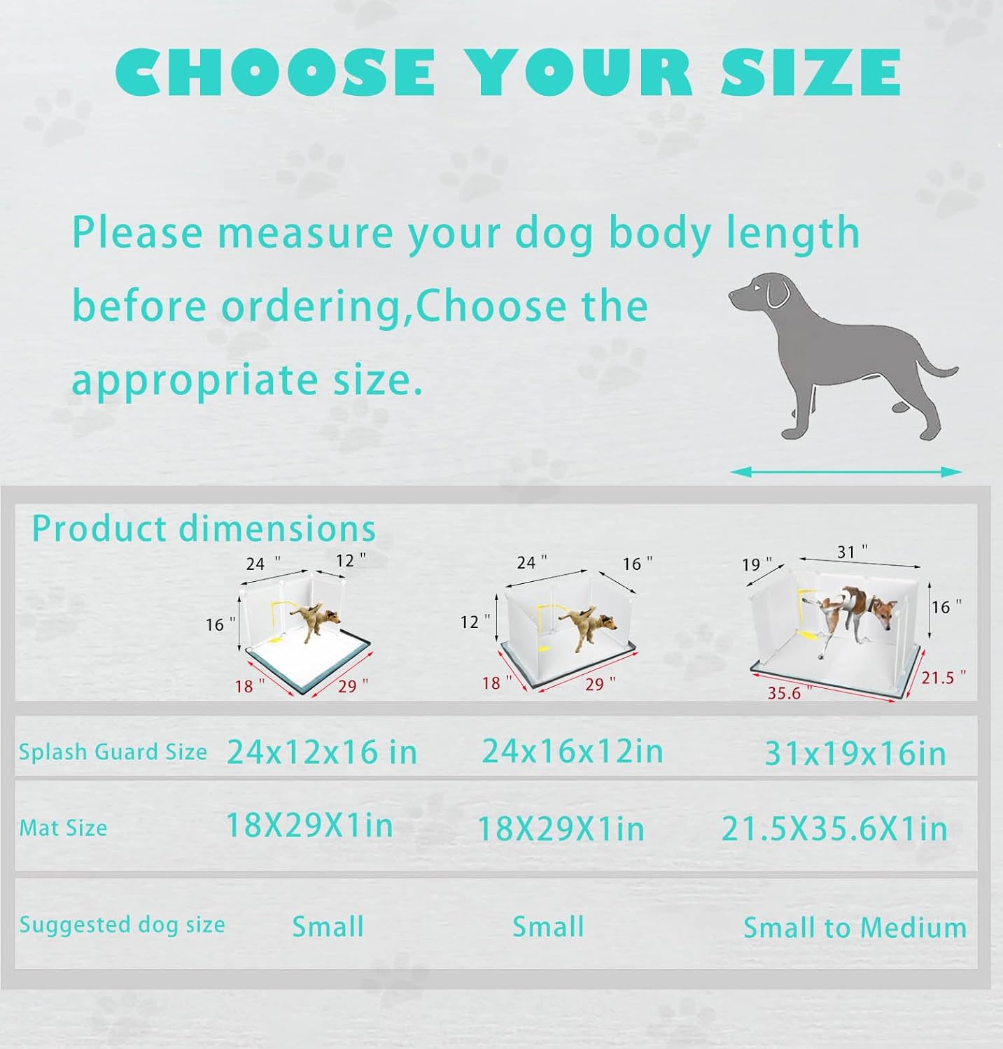 Dog Litter Box with High Walls,Indoor Dog Potty for Small to Medium Dogs,No Spill Pee Pad Holder Tray for Dogs Work with Most Training Pads and Easy to Clean.