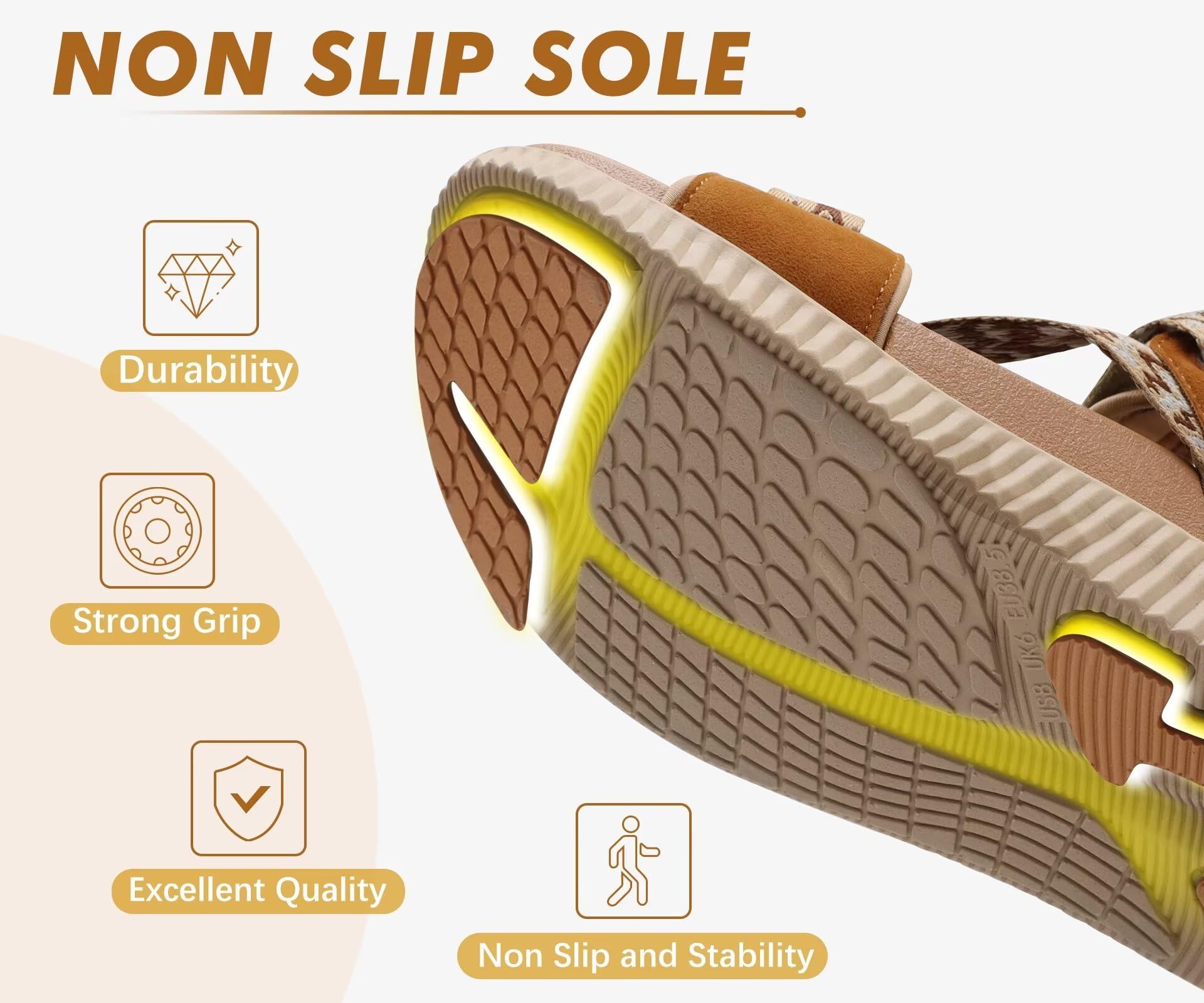 KuaiLu Sandalen Damen Trekking Komfortable Orthopädische Trekkingsandalen Sport Outdoor Wandersandalen Leicht Offen Zehen Outdoorsandale Verstellbare Klett Sportsandalen