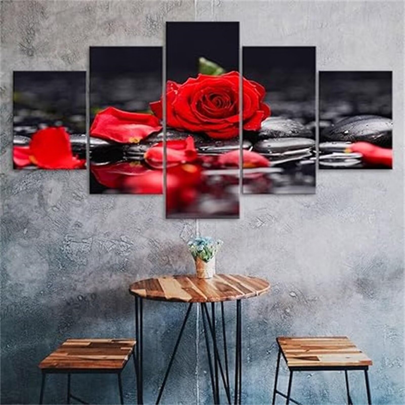 Peinture diamant grand format sans pli kit complet roses 5D - 8