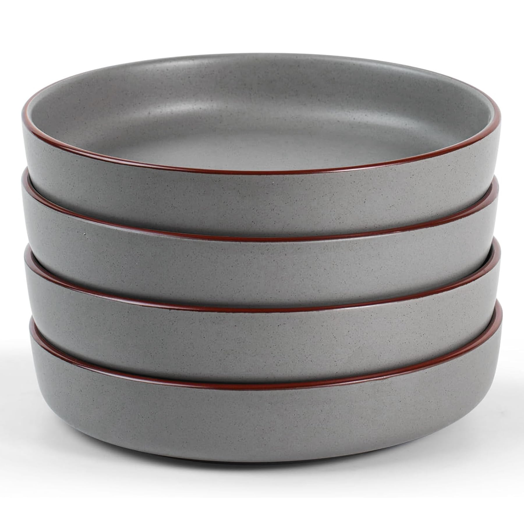 Richmount Mercury Stoneware Pasta Bowls Set of 4, Salad/Cereal/Soup Bowl 21.59cm 976ml, Classic Bowl for All Pasta Dishes, Microwave and Dishwasher Safe, Serving Bowls Set of 4, Dark Grey — image 1