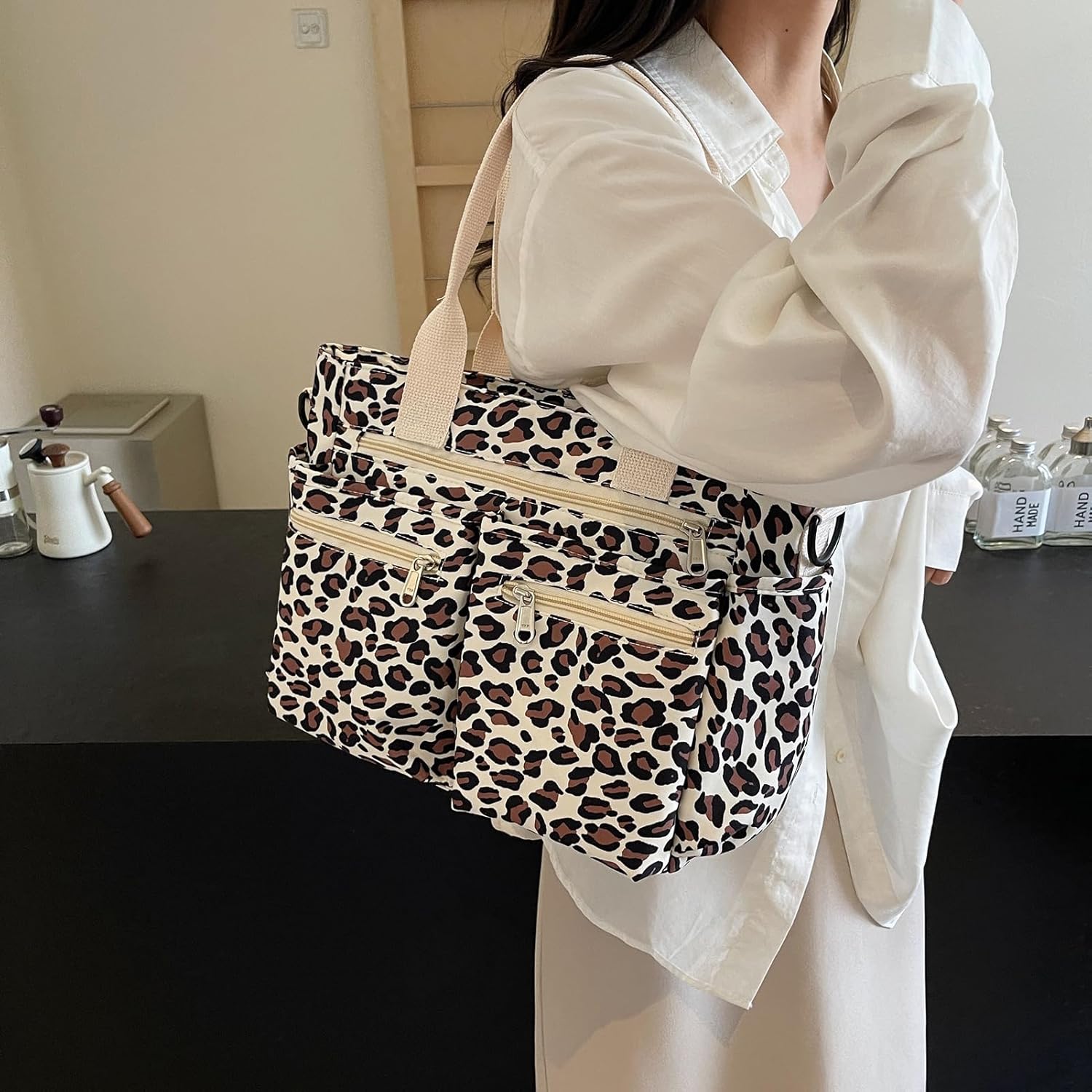 Cherry Tote Bag for Women, Everyday Work Tote,Large CanvasTote Purse with Multiple Pockets for Travel Daily Use - Image 2