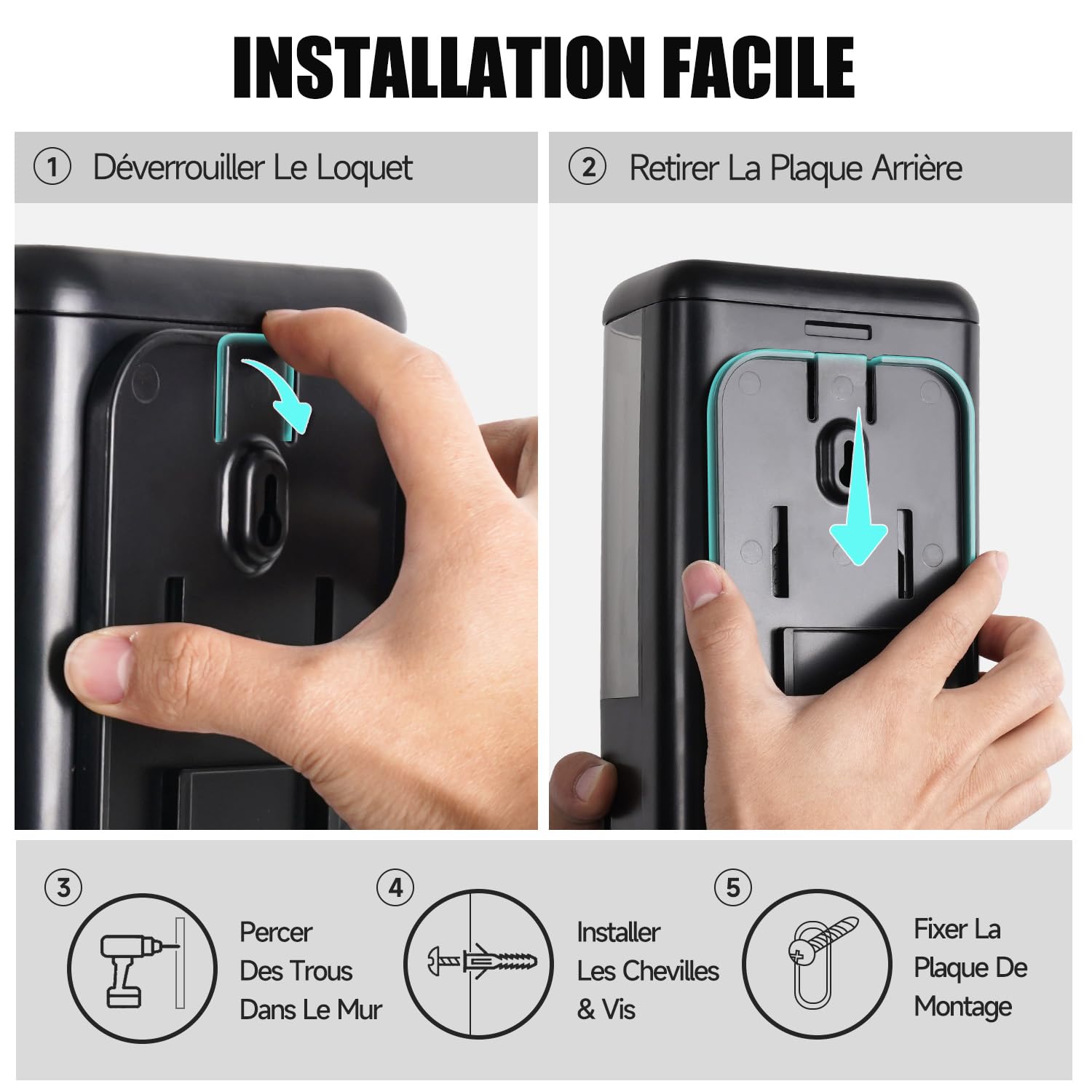 AIKE Distributeur de Savon Liquide Commercial 1200ML Grande capacité, Pompe Manuelle Murale avec verrou et fenêtre Transparente, Idéal pour Les Bureaux, Les espaces industriels et Les salles de Bains