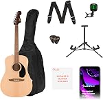 Fender California Debut Redondo Series Pack de guitare acoustique, Guitare débutante, 2-Year Garantie, comprend Gig Bag, Stand et plus, naturel