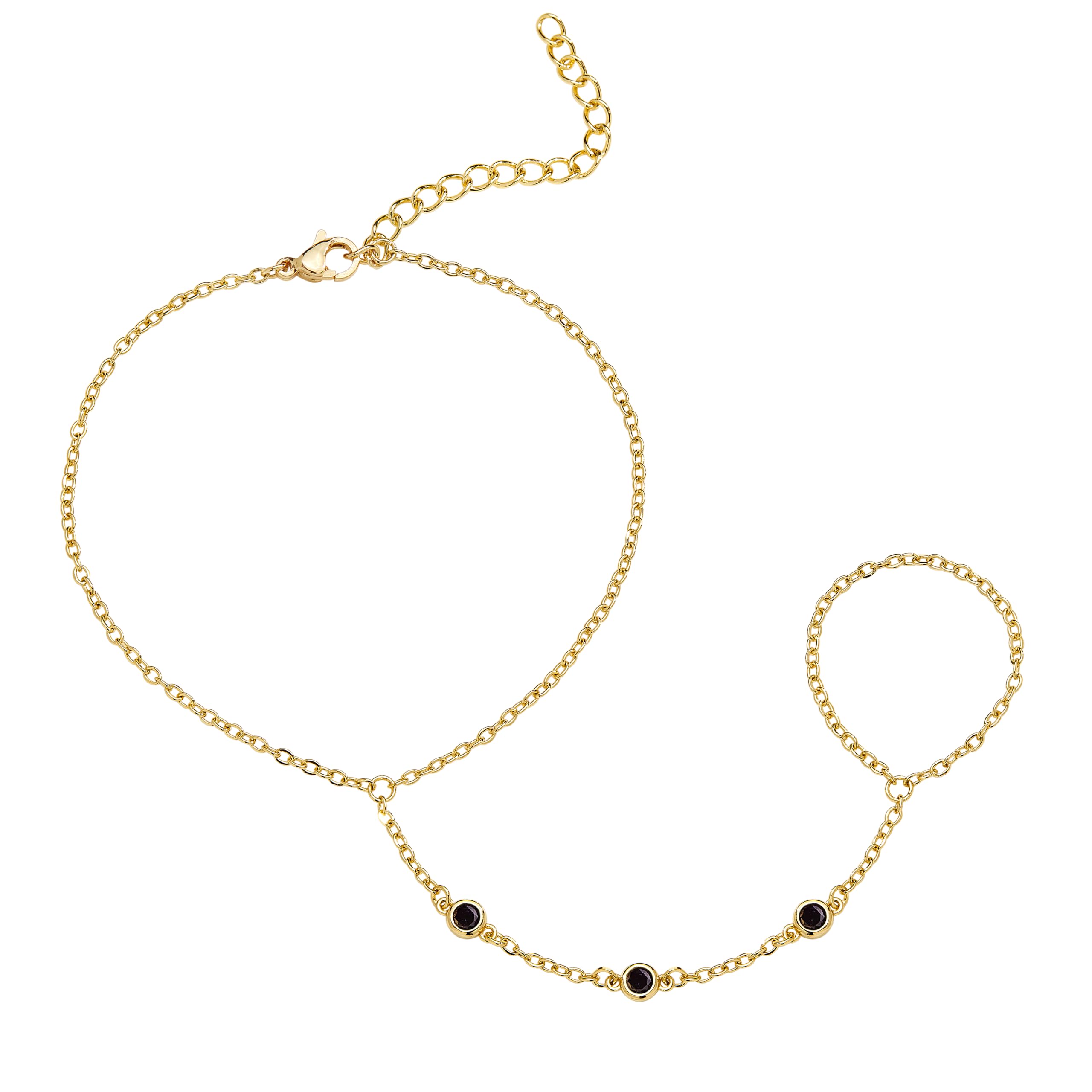 Gold Hand Chain Bracelet for Women Trendy, Ring Bracelet Hand Chain Hand Jewelry Gold Bracelet for Women Cute Summer