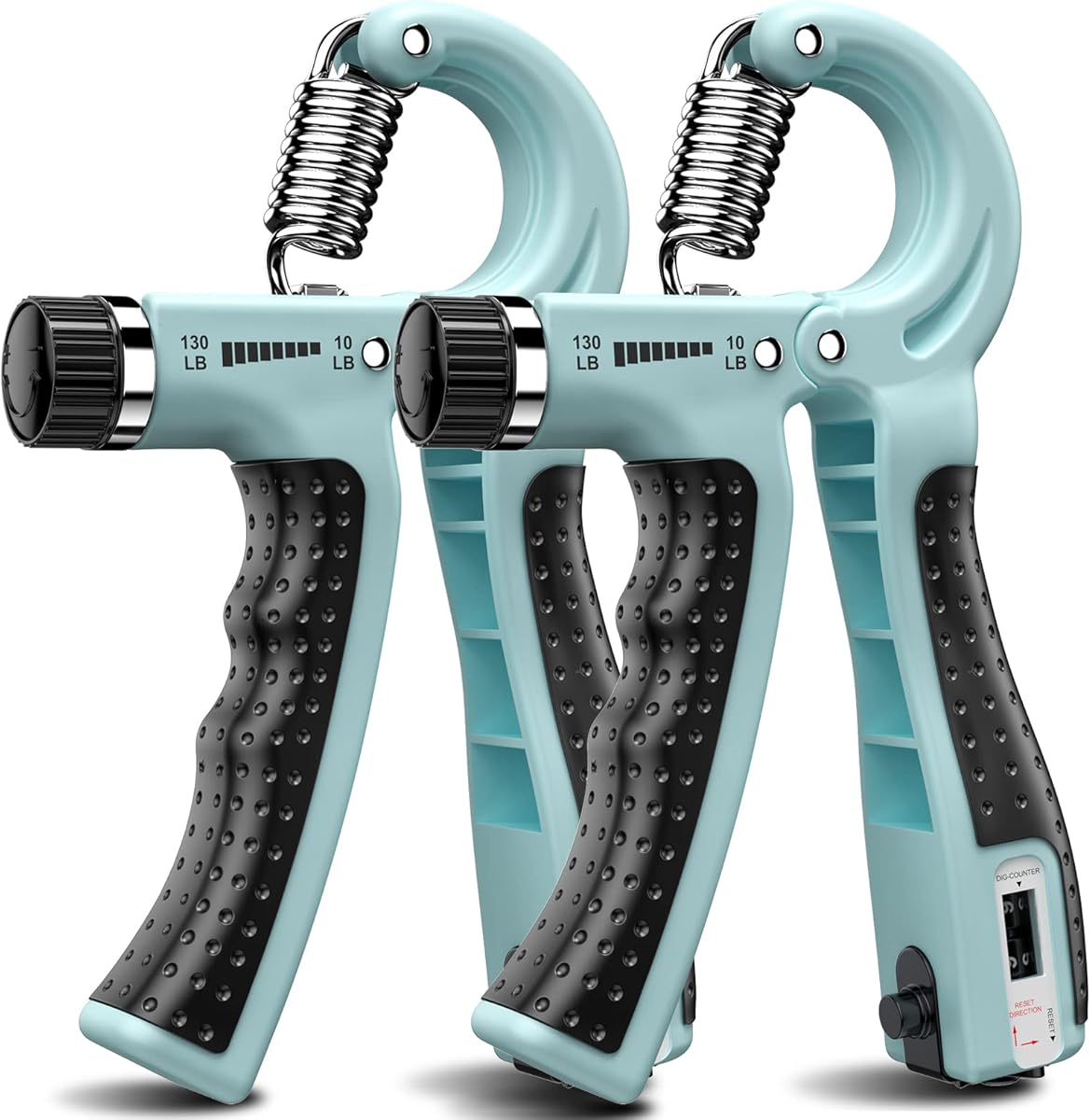 KDG Hand Grip Strengthener 2 Pack Adjustable Resistance 10-130 lbs Forearm Exerciser，Grip Strength Trainer for Muscle Building and Injury Recovery for Athletes