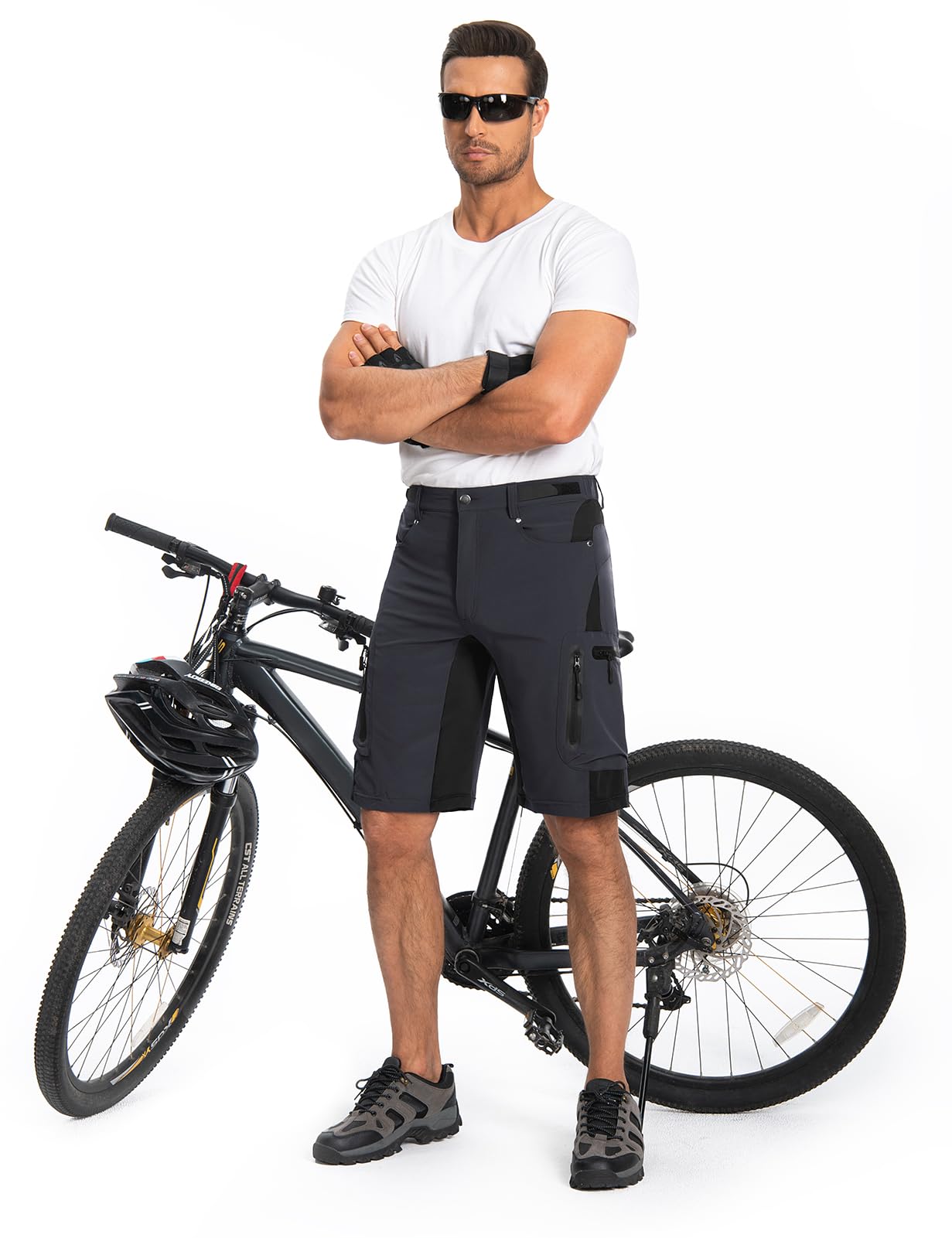 Hiauspor Mountain Bike Shorts Pantalones Cortos Cargo para Hombre