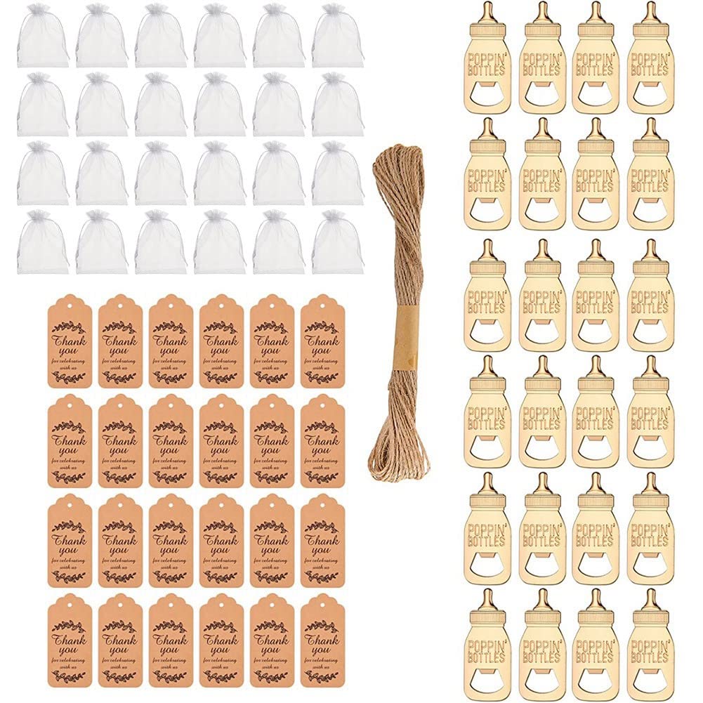 24 Stück Babyparty-Bevorzugungen für Gäste, Geschenke oder Andenken an die Rückkehr der mit Flaschenöffner für Geschenke (Flasche)