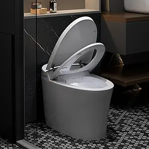 Smart Toilet,One Piece Bidet Toilet for Bathrooms,Elongated Toilet With Warm Water,Foot Sensor Operation,Dual Auto Flush,Heated Bidet Seat,Night Light,Auto Smart Toilet With Led Display