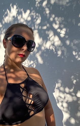 Miniatura 3 de FEISEDY Gafas de sol polarizadas de gran tamaño para mujer, lentes TAC, gafas de sol de marco grande vintage B2434