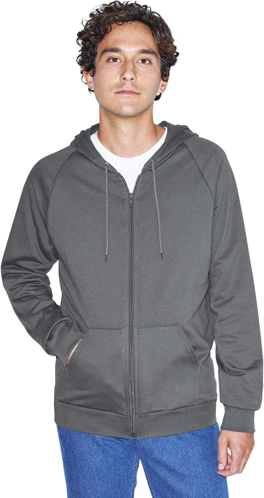 American ApparelMen's California Fleece Long Sleeve Zip Hoodie Hooded Sweatshirt