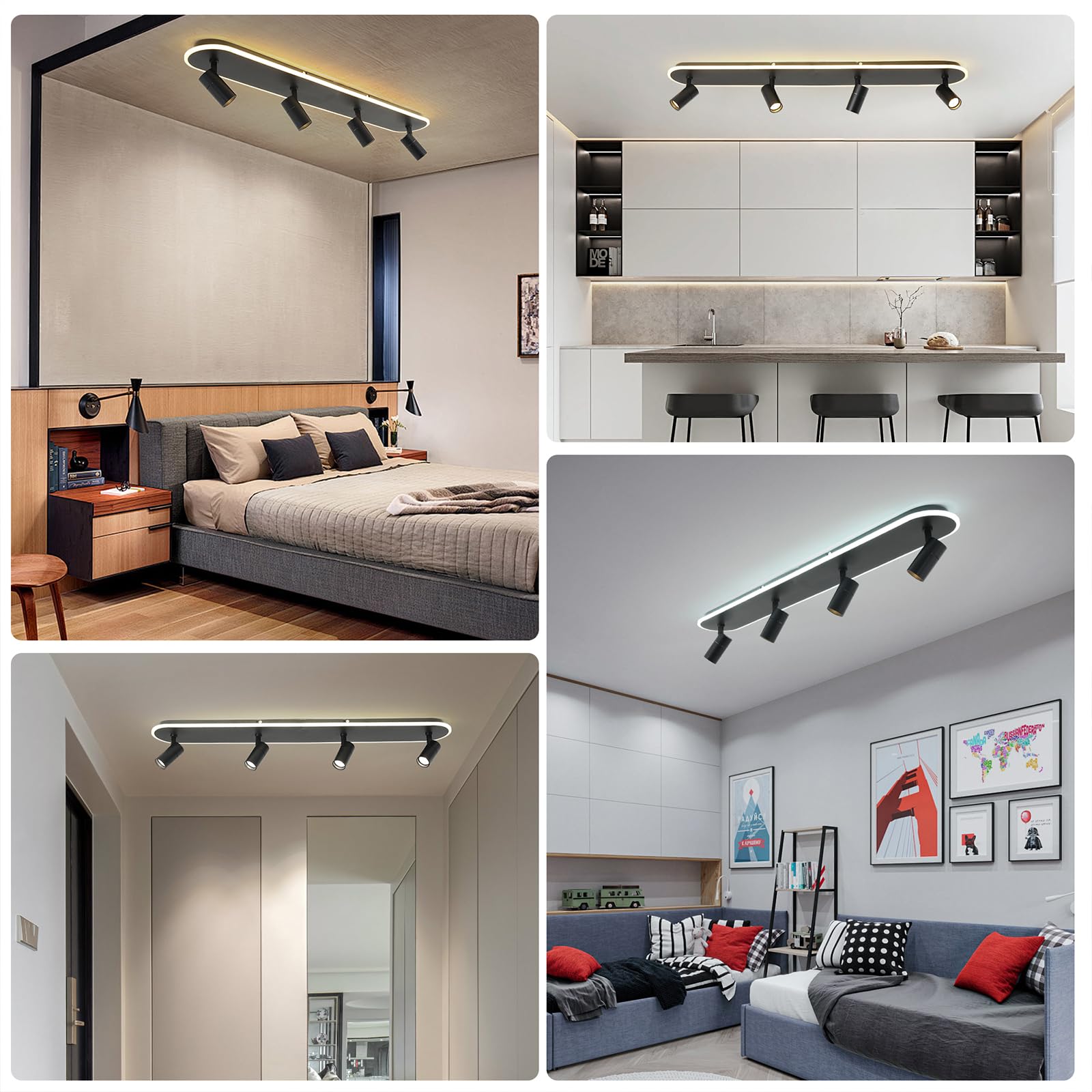 GEADI Plafoniera LED Soffitto Moderna, 110cm 58W Plafoniere da Soffitto Regolabile con Telecomando, Lampada da Soffitto per Soggiorno, Camera da Letto, Bagno, Tavolo da Pranzo, Corridoio