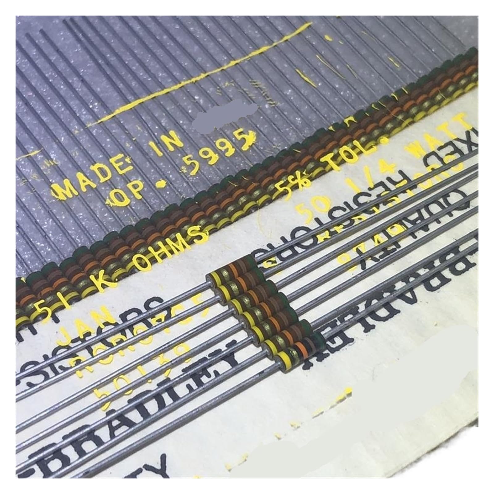 LEOTNNDQ 10pcs AB1/4W 51Koh audio resistors