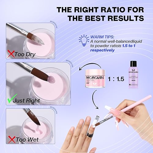 Miniatura 3 de Morovan Líquido de uñas acrílico monómero de 4 onzas Monómero líquido acrílico para polvo acrílico, extensión de uñas acrílicas con cepillo acrílico