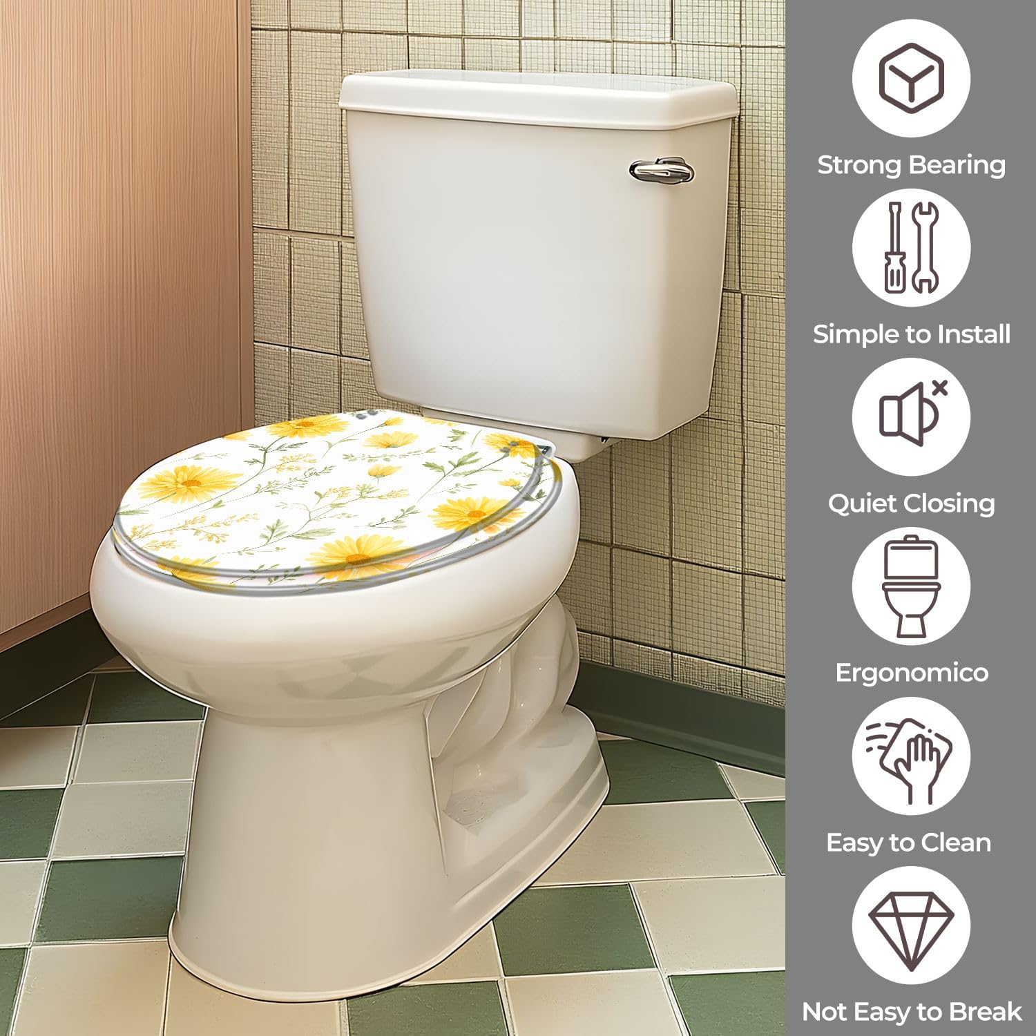 Sedile WC rotondo generico in resina per bagno