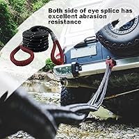 Vista 6 de Cuerda de remolque de recuperación cinética de 3/4 pulgadas x 20 pies (MBS 22,000 libras) con cinta reflectante y 2 grilletes suaves