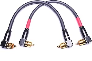 CESS RCA Preamp Jumpers 1ft Right Angle Male to Male