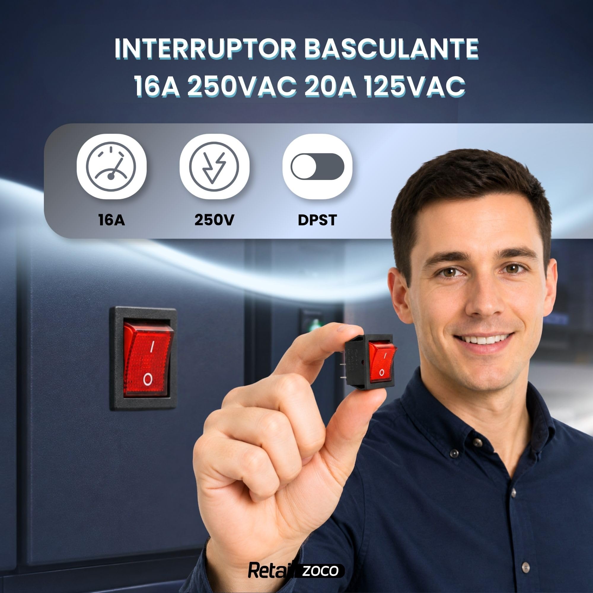 Interruptor Basculante DPST ON/OFF 4 pin, 1 Unidad - imagen 2
