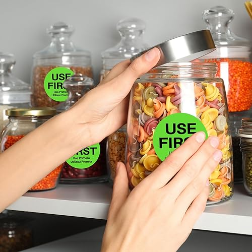 Vista 45 de Epakh 2000 calcomanías de uso para servicio de alimentos, etiquetas de control de inventario de 1.5 pulgadas para restaurante, adhesivo permanente