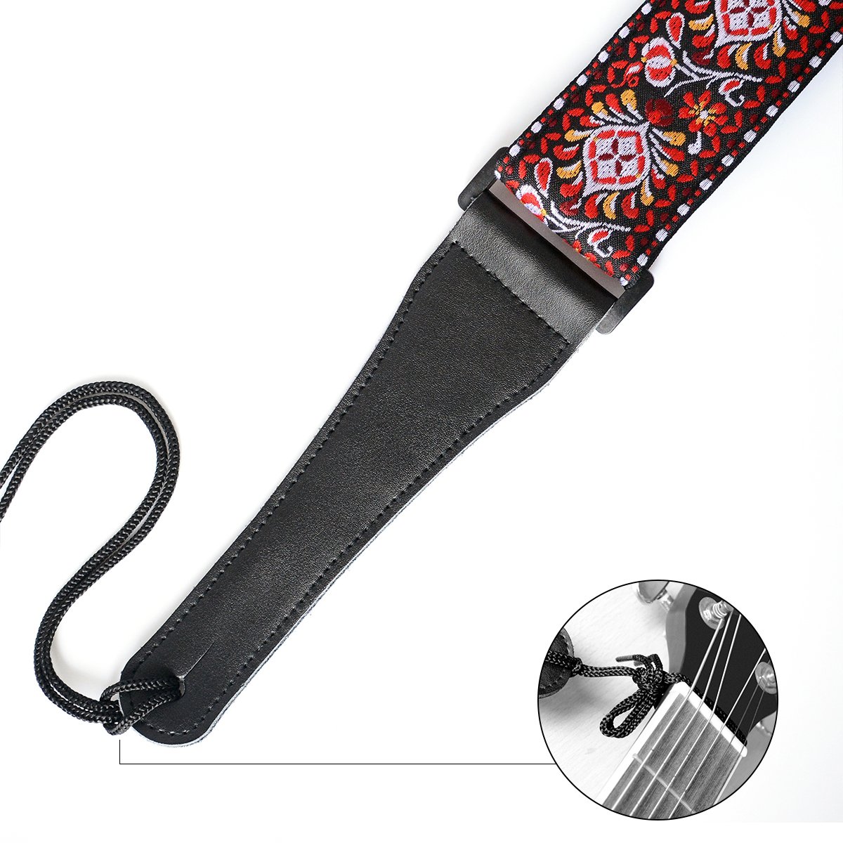 bestsounds Leder verstellbarer Gitarrengurt – Jacquard Gewebe Gitarrengurt für elektrische und akustische Gitarren HJGS-0D
