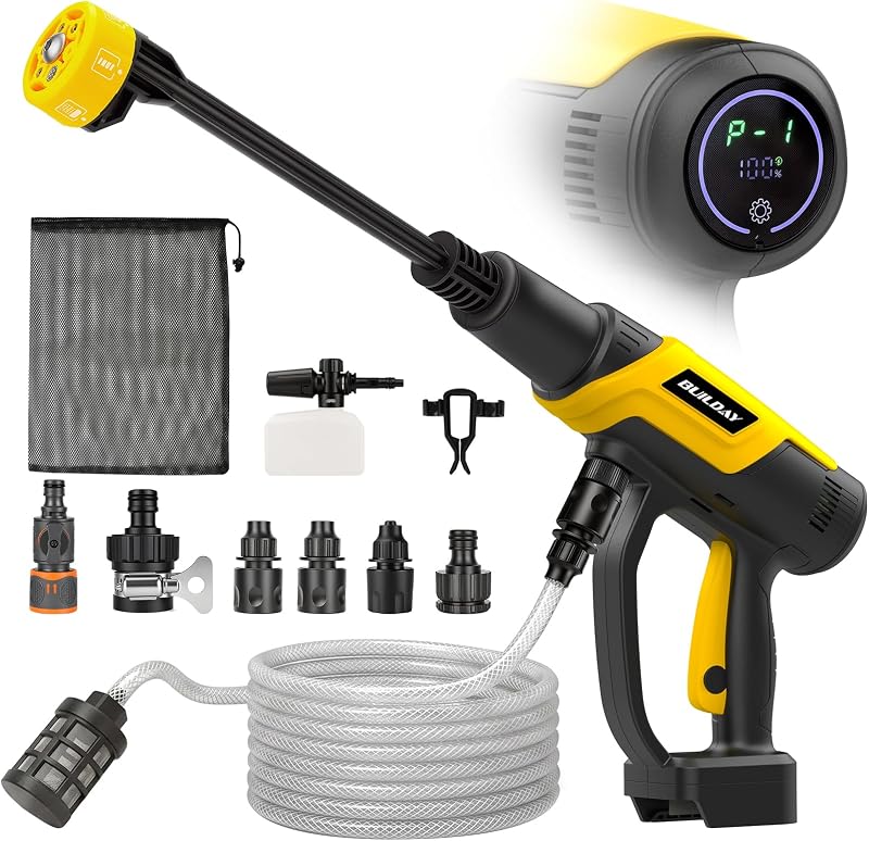 Compatible with Dewalt 20v Battery Cordless Portable Cleaning Tool | Touch Display with 3 Adjustable Speeds – Lightweight with 6-in-1 Nozzle & 16.4FT Hose (Battery & Charger Not Included)