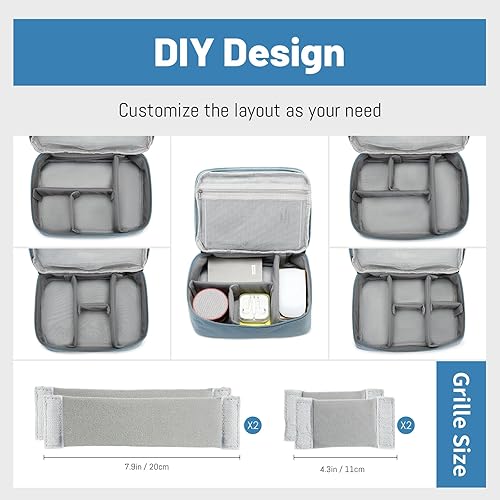 Miniatura 4 de Lanola Organizador electrónico, organizador de cables de viaje, bolsa de transporte para accesorios electrónicos, bolsa de almacenamiento portátil