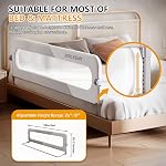 Toddler Bed Rails for Crib | Foldable Bed Rail for Toddlers | Portable Bed Rails Guard Bumper for Kids | Safe Bed Side Rail for Twin, Queen, King, Full Size Beds (59inch)