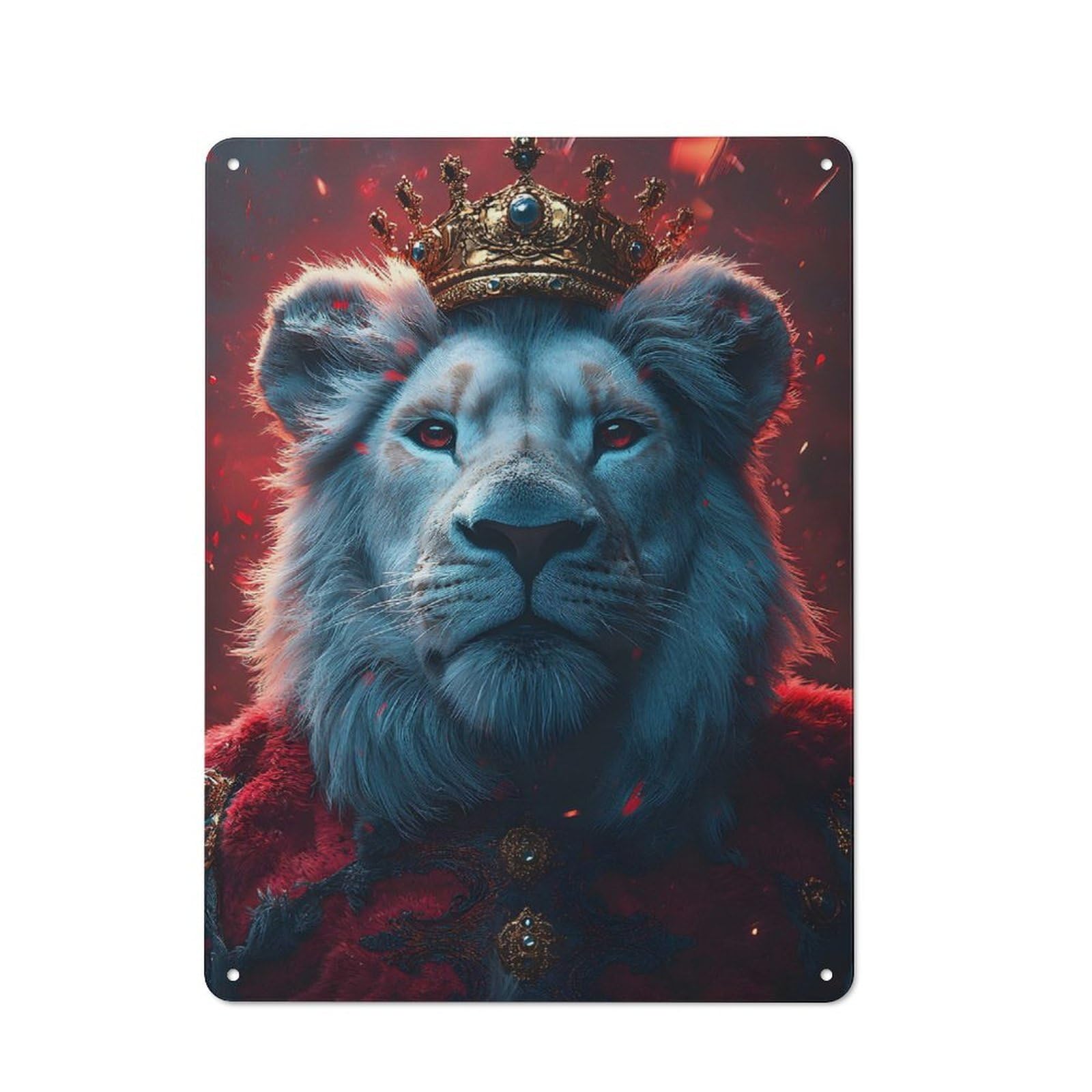 Junmoney Lion Artwork For Man Cave Or Games Room, Retro Tin Sign 40X30cm, A Christmas Gift For People Styling Man Cave And Games Room