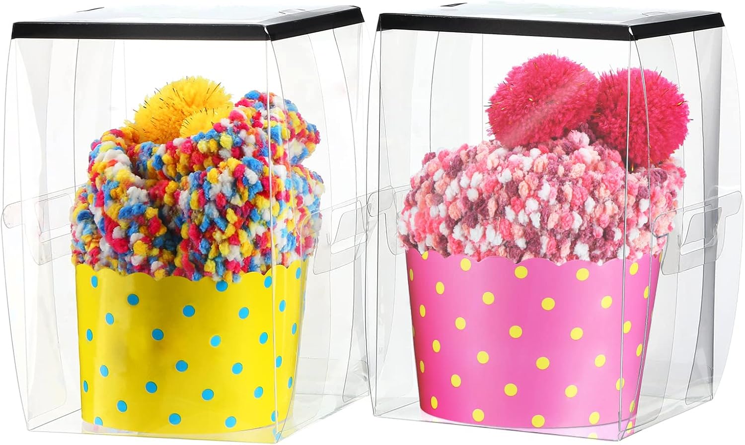 SATINIOR 2 Paris Valentine's Day Fuzzy Cupcake Socks DIY Present Colorful Socks for Women Girl Winter Warm Soft Fluffy Birthday Party Teachers Gifts - Image 2