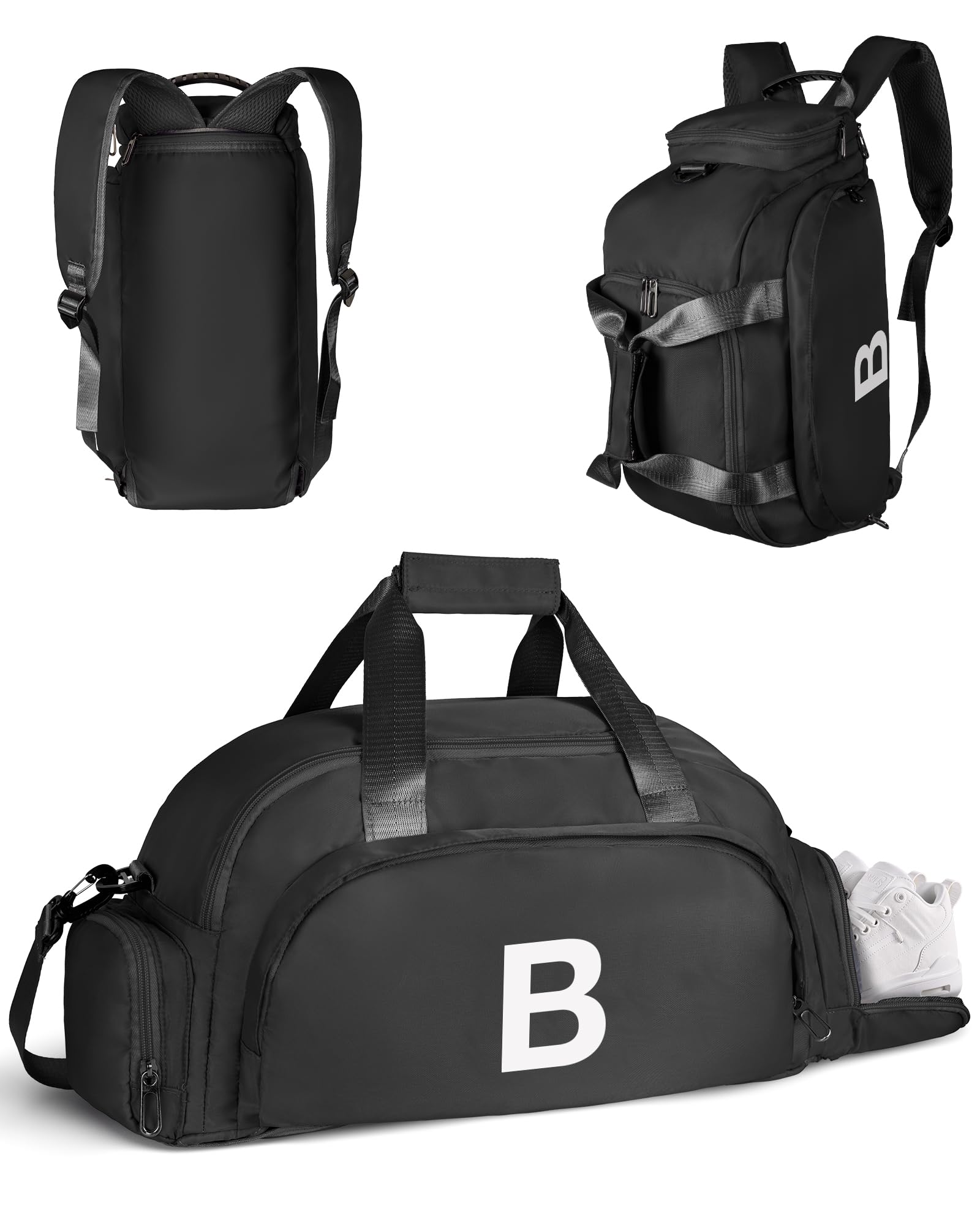 Vogewood 10 Year Old Boy Birthday Gifts, Initial Gym Bags with Shoe Compartment, Dance Bag for Girls, Monogram Kid Overnight Bags, Travel Duffle