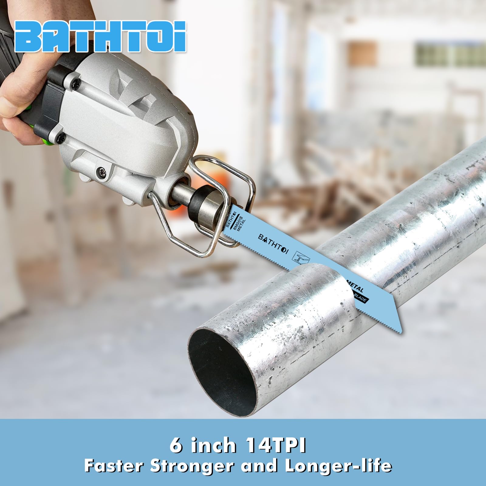 Paquete de 20 hojas de sierra alternante de 6 pulgadas y 14 Tpi para chapa, tubos de metal, plástico PVC, corte de perfiles, cuchillas Sawzall bimetálicas con 8% de cobalto para una vida útil más