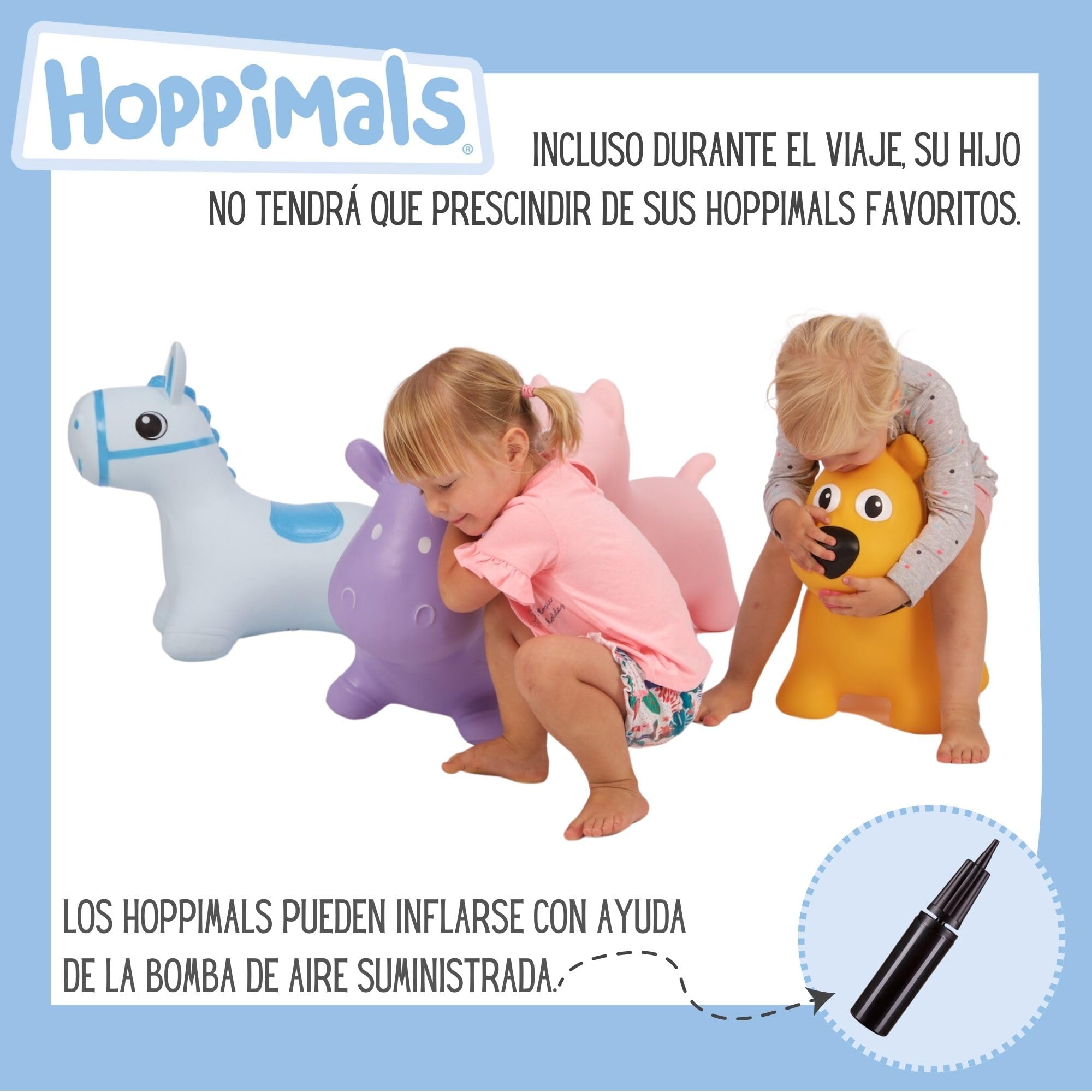 Tootiny, Juguete Hinchable para Saltar y Jugar para Niños Mayores de 1 año, Perro MARRÓN, Bomba Incluida en Nuestra Caja Regalo. Juguete Duradero Incentivar y Ayudar a Andar.