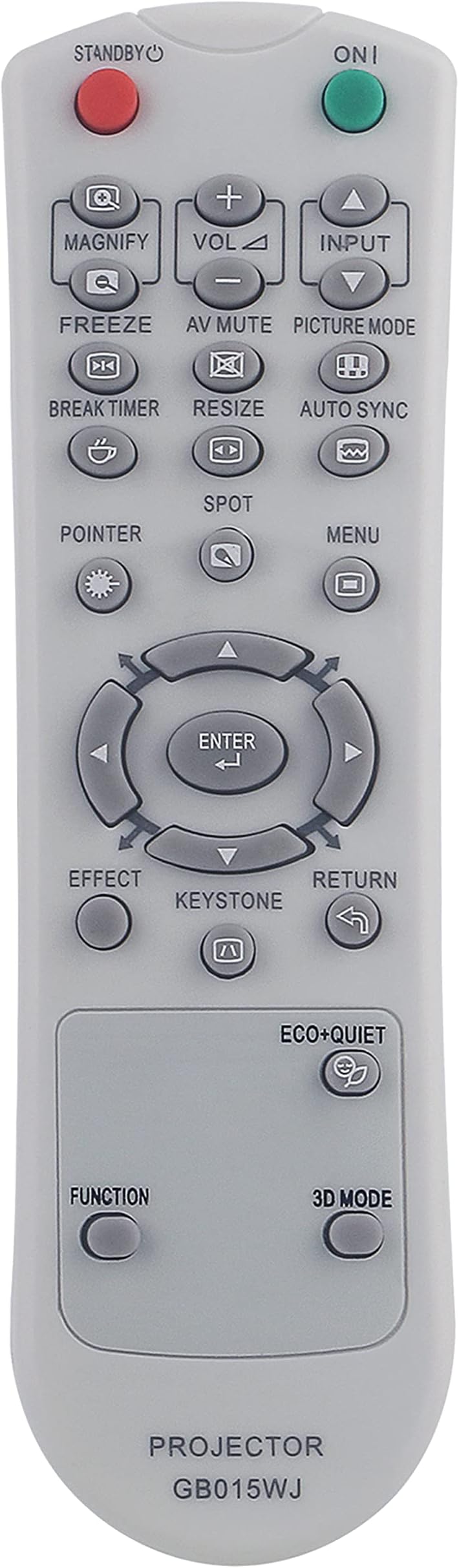 GB015WJSA RRMCGB015WJSA Replaced Remote fit for Sharp Projector PG-LX2000 PG-LS2000 PG-LW2000 PG-LX3000 PG-LX3500 PG-LW3000 PG-LW3500 PG-A20X XR-55X E2510SA XR-N850SA XR-30X