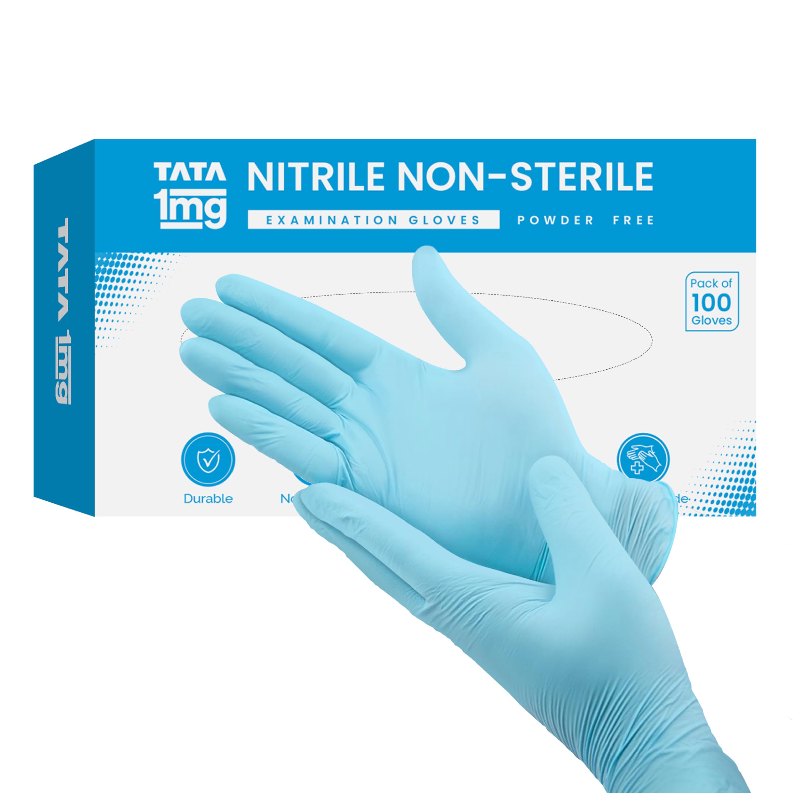 TATA 1MG Nitrile Non Sterile Examination Gloves Powder Free Medium, Pack of 100 gloves (B0CL398647) Amazon Price History, Amazon Price Tracker