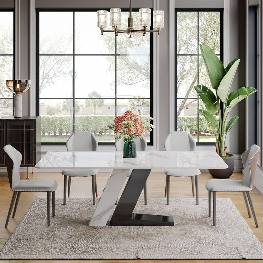 Amazon.com: POVISON Modern Minimalist Z-Shape Dining Table