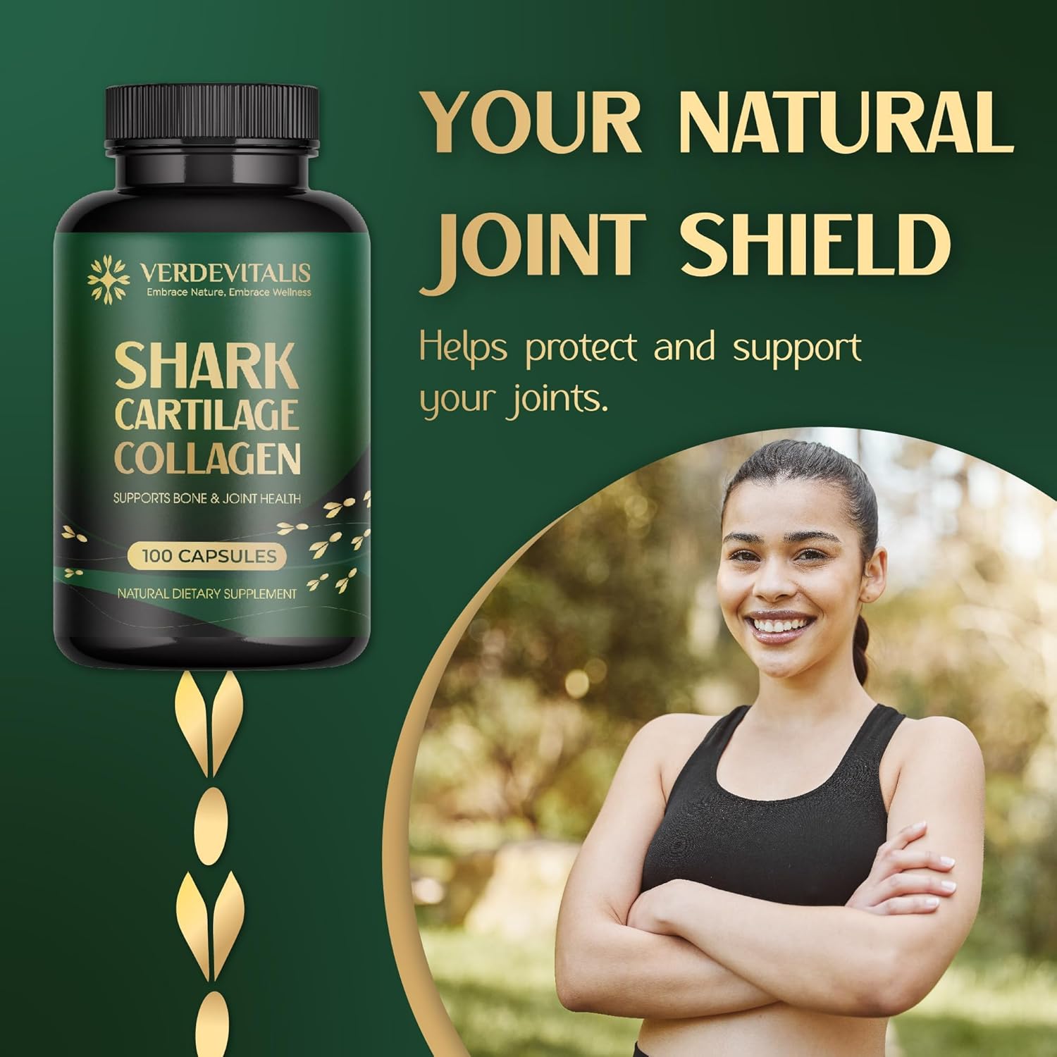 Fish Collagen Peptides Capsules – 100 Capsules | Fish Collagen Peptides | Supports Hair, Skin, Nails, Joints & Bones | Gluten-Free, Non-GMO | Made in USA