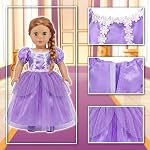 ZITA ELEMENT 6 Sets Princess Dresses for 18 Inch Dolls, 18 Inch Doll Clothes Accessories Elegant Ball Gown Outfits with 1 Crow & 1 Bow Hairband | Fits Most 18 inch Fashion Dolls