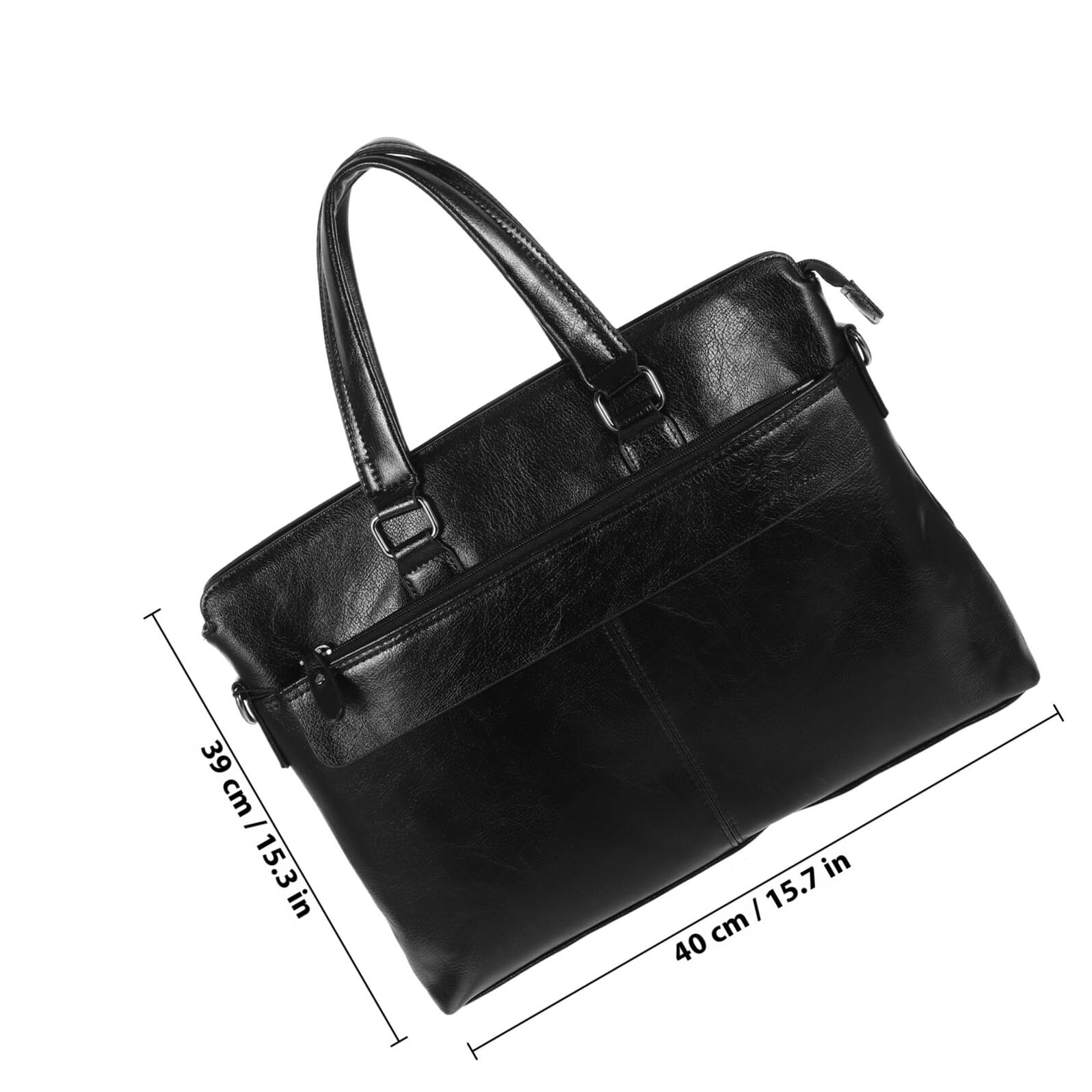 Alipis Aktentasche Schwarze Umhängetasche Herren Business Handtasche Pu Leder mit Doppeltem Griff und Durchdachtem Innenraum für Outdoor und Bürogebrauch