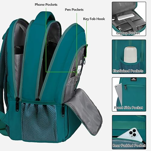 Miniatura 136 de MATEIN - Mochila empresarial para laptop de 15.6 pulgadas, mochila de viaje con puerto de carga USB, resistente al agua, para trabajo, universidad