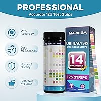 Vista 5 de Tiras de prueba de orina para análisis de orina 14 parámetros - 125 CT UTI tiras de análisis de orina Panel completo para función renal y hepática