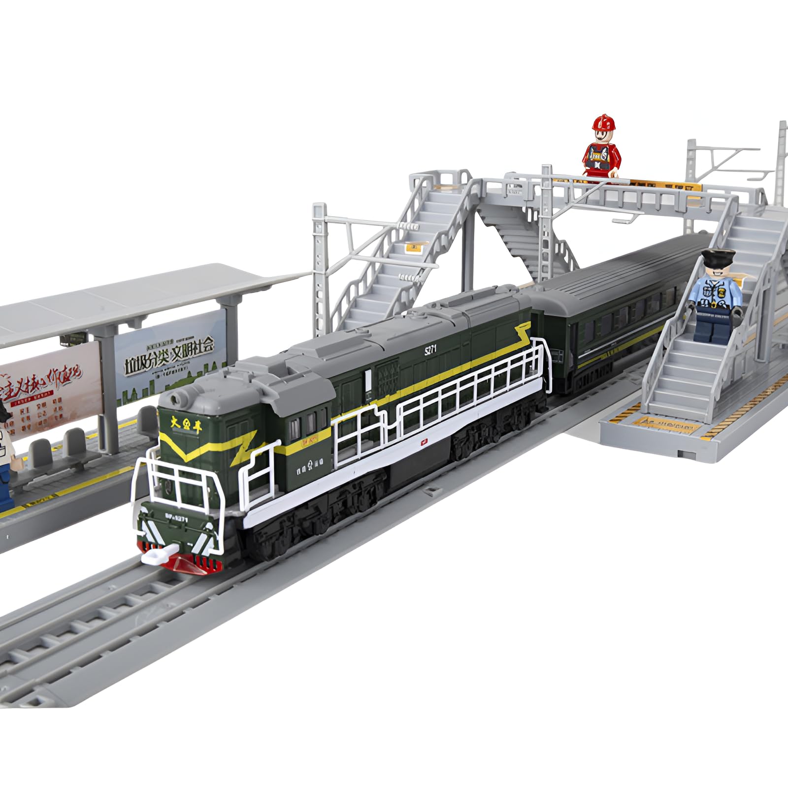 Qiukala Chinese Train Toy 1:120 Scale Double Section Educational Rail Set