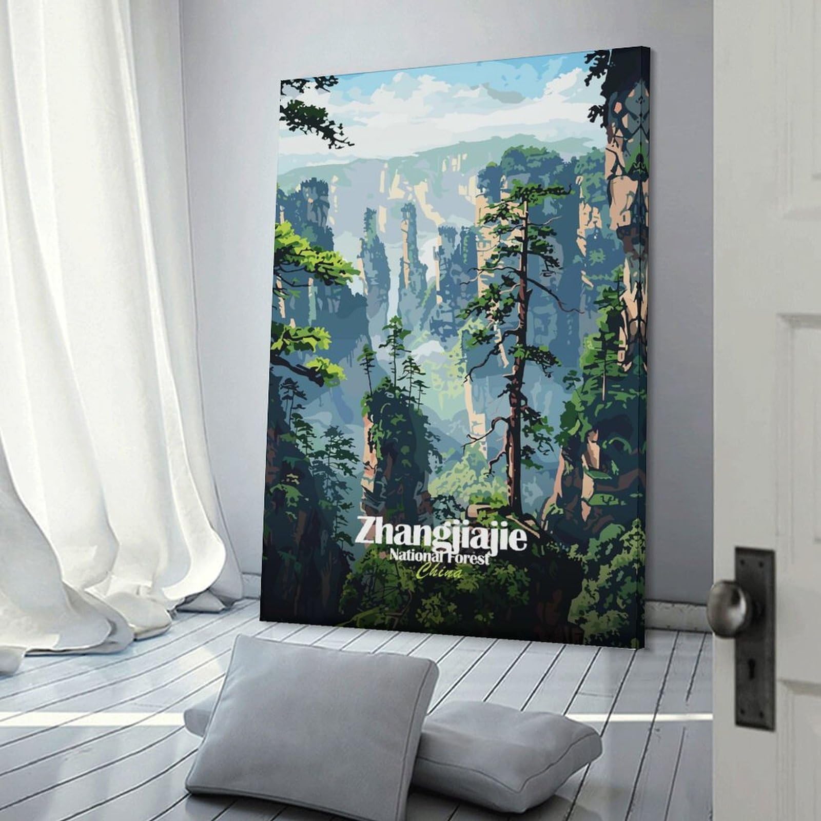 Junmoney Zhangjiajie National Forest, China Canvas Wall Picture, 12x18inch(30x45cm), for Front Hall, Corridor Or Welcome Spaces, Wall Decor to Refresh Empty Corners