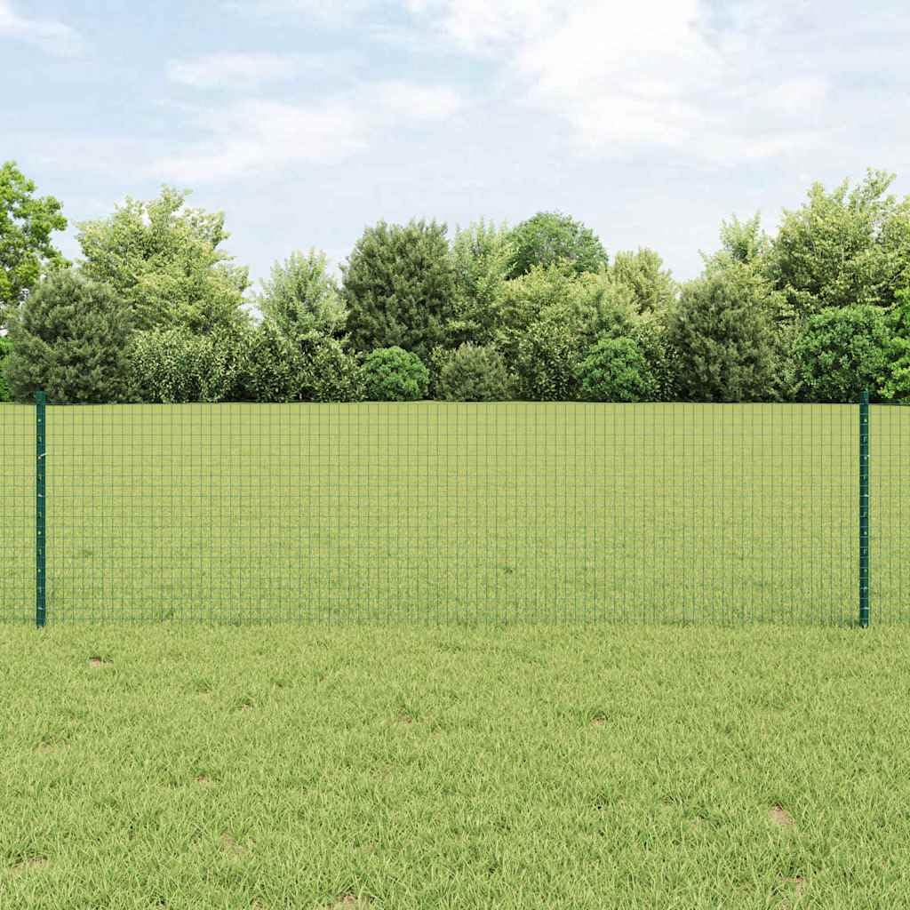 Set di pannelli per recinzione per esterni con pali verdi, recinzione frangivista per giardino e terrazza, superficie verniciata a polvere, resistente alle intemperie, design modulare, robusto e