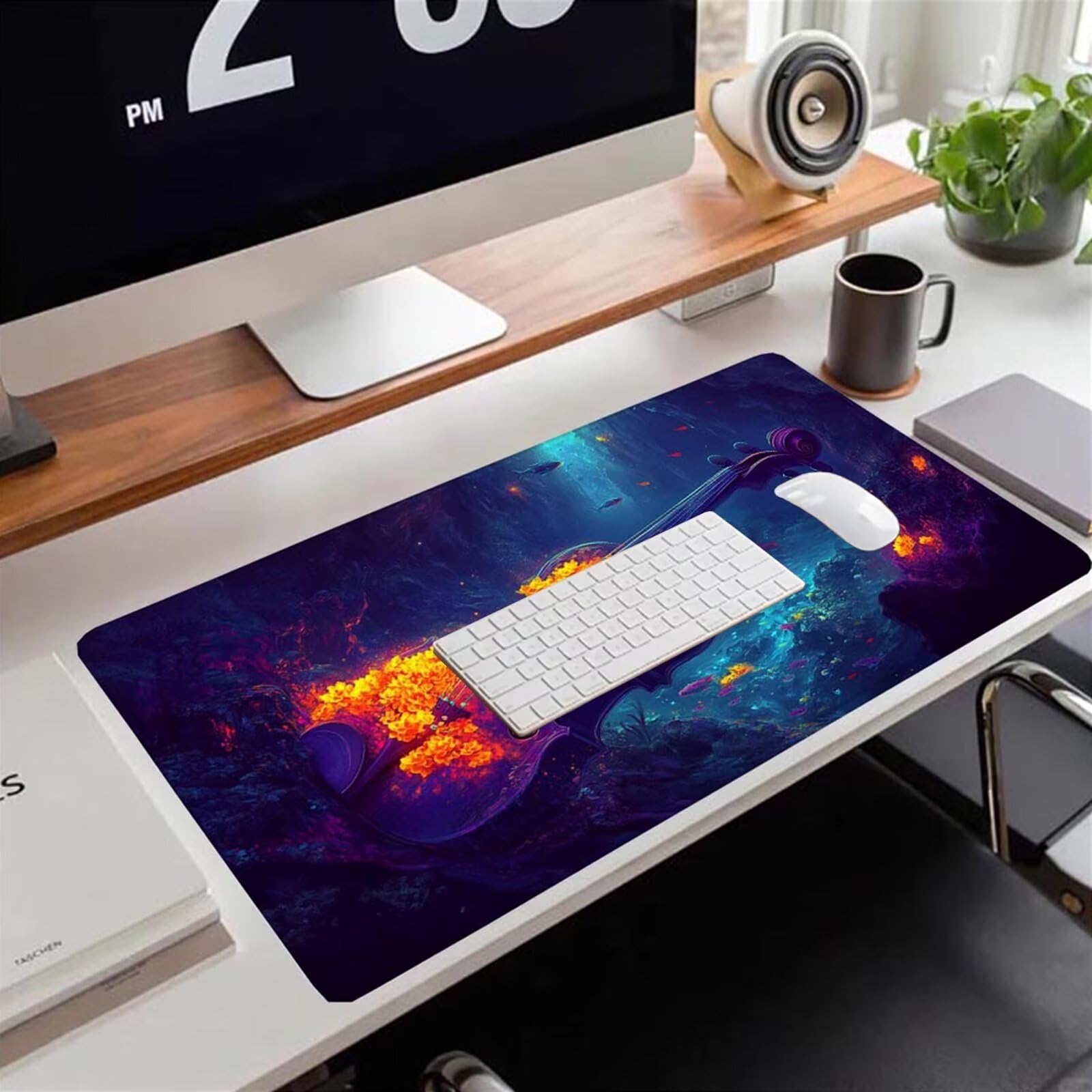 Gamingowa podkładka pod mysz 1200 x 600 x 3 mm, XXL, wodoszczelna, odporna na ścieranie, z przyszytymi krawędziami, niebieska, podkładka na biurko, poprawia prędkość i precyzję pod laptopa, komputera