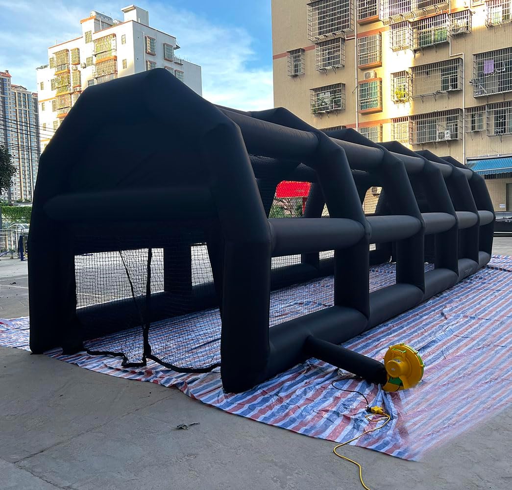 40ft Long Oxford Inflatable Baseball Batting Cage Baseball Hitting Bearing Field with Durable Baseball Netting for Club Trainning