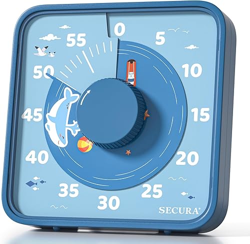 Miniatura 8 de Secura Temporizador visual de 7.5 pulgadas, temporizador de cuenta regresiva visual de gran tamaño de 60 minutos para niños y adultos, herramienta