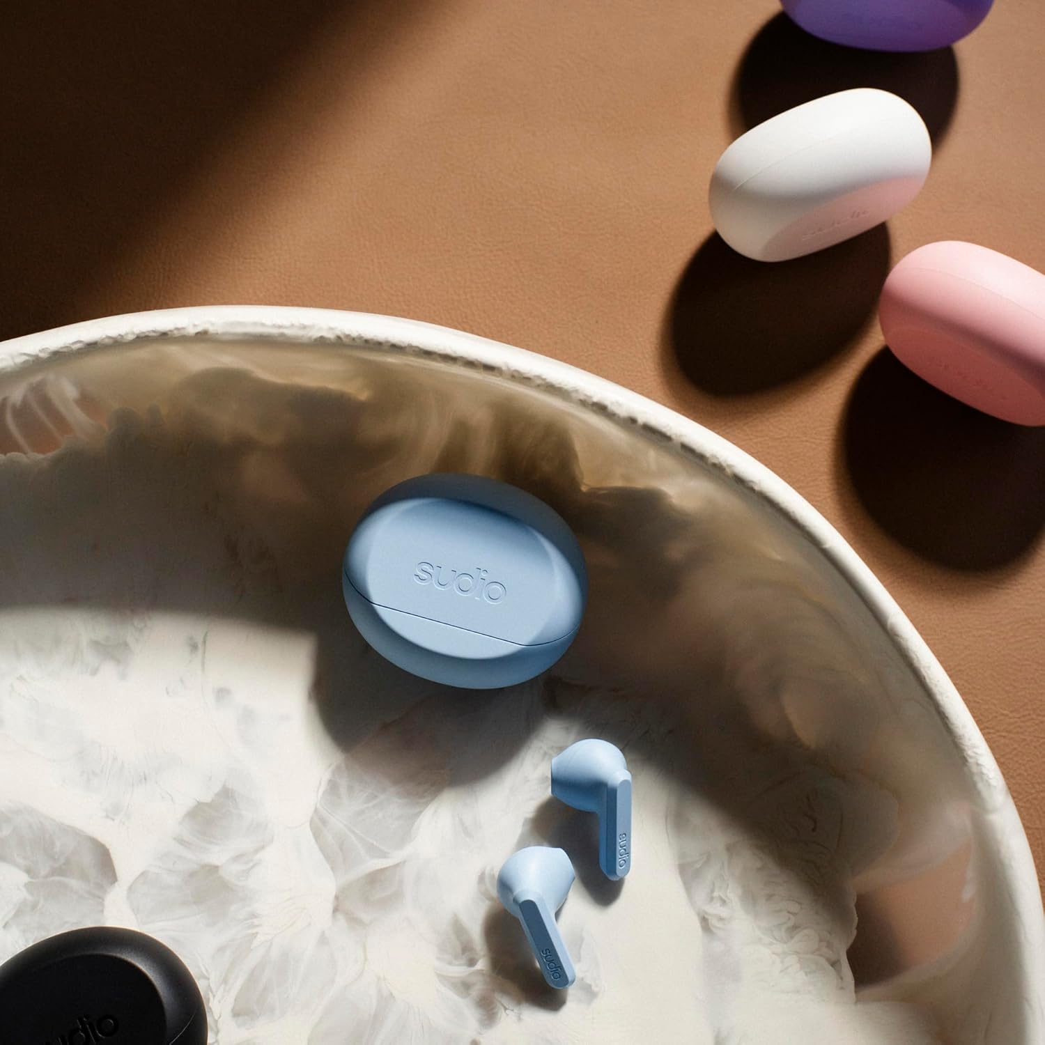 Sudio A3 All-Day Wireless Earbuds – 25H Playtime, Bluetooth 5.4, Sweat & Splashproof, Balanced Sound, Clear Calls with Enhanced Mics, USB-C Charging, Made from Recycled Plastics (Purple) - Image 4