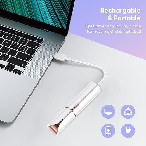 Painless Facial Hair Remover for Women - Electric Rechargeable(white)