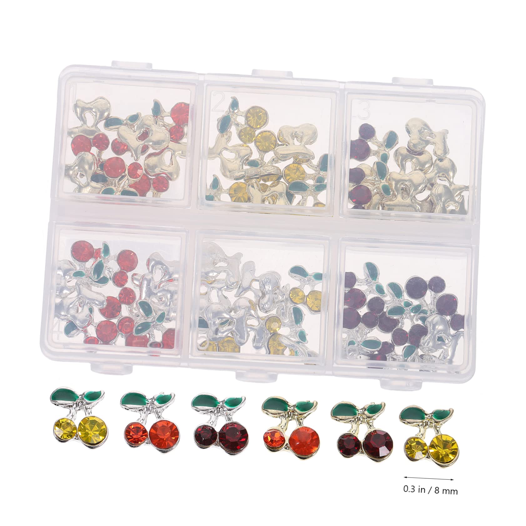 FRCOLOR 300pezzi Cherry Nail Charms e Rhinestones Per Nail Art Decorazioni Glitterate Per Unghie Per e Dazzling Per Speciali