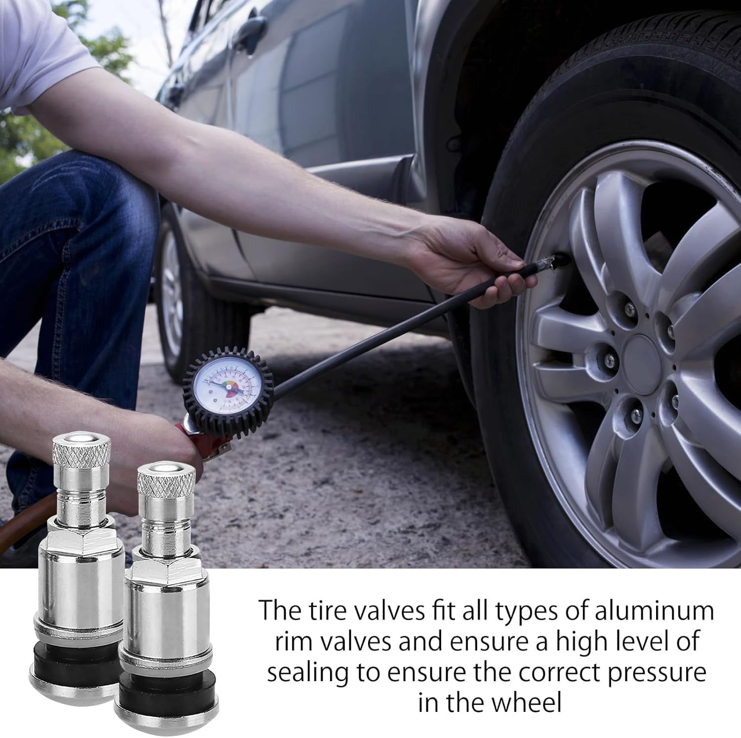 8 pezzi di valvole per auto in acciaio inossidabile da 11,3 mm - Valvola per pneumatici antideflagrante e ermetica, inserto valvola antiruggine e resistente alla corrosione, valvole per auto, SUV