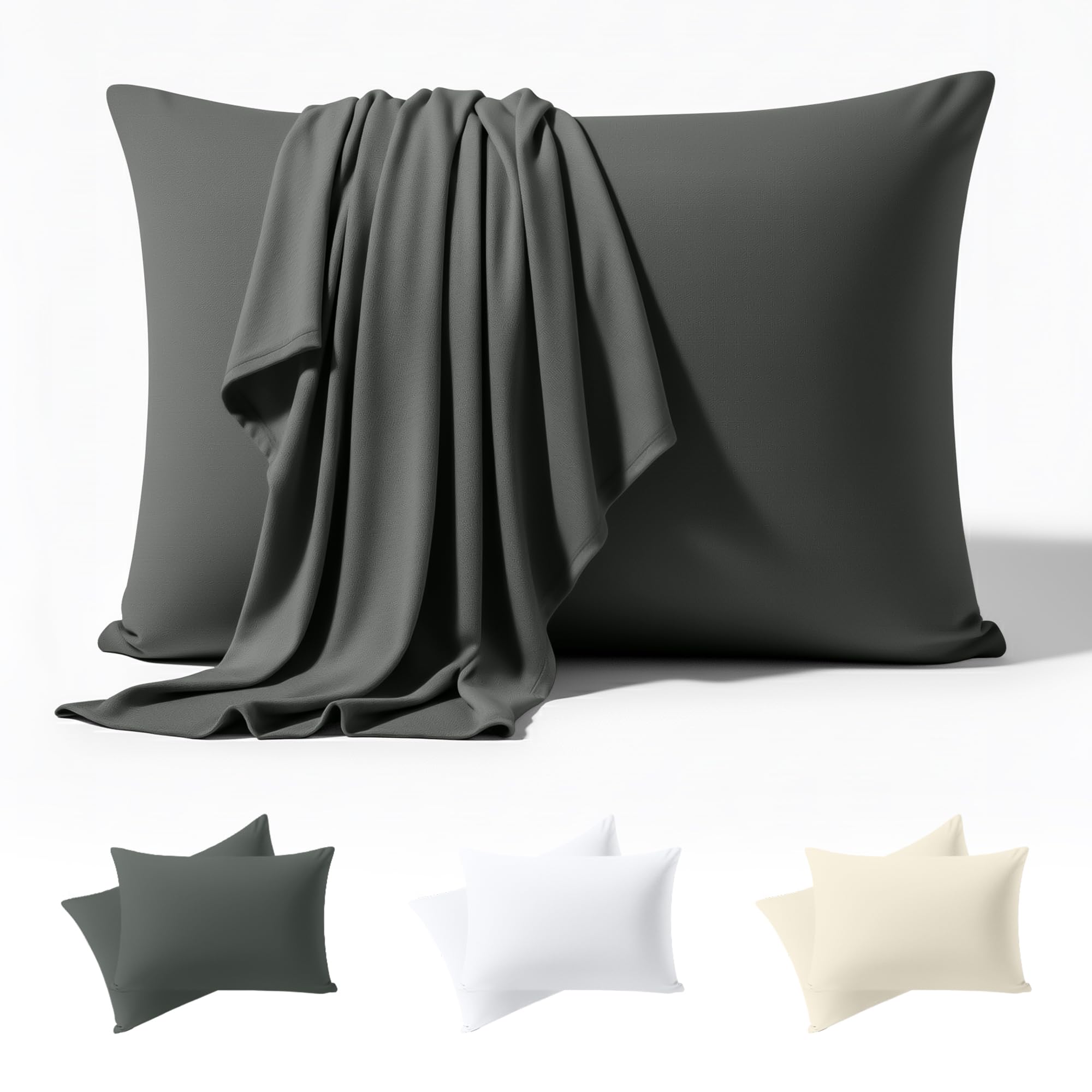 Utopia Bedding - Set van 12 kussenslopen - 50 x 75 cm - Oeko-Tex - geborstelde microvezel, 100% polyester, met envelopsluiting (kussen niet inbegrepen), alleen kussensloop - Grijs